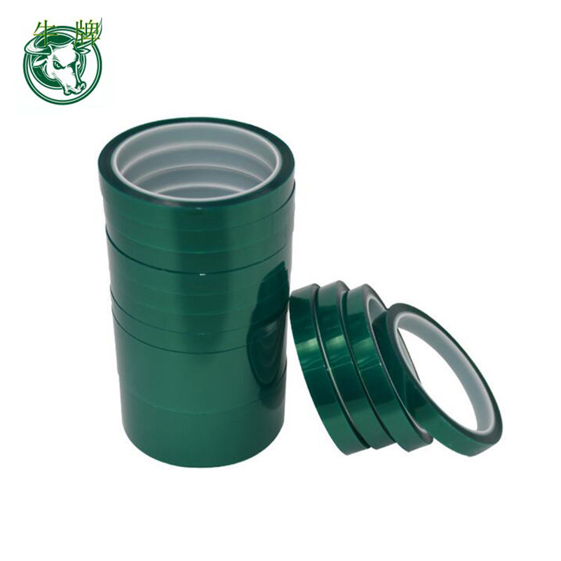 Băng keo tự dính cao cấp màu xanh lá cây PET với chất kết dính silicon cho 180degrees nhiệt và bột phun sơn mặt nạ