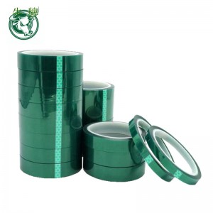 độ dày 80mic màng polyester silicone băng keo mặt nạ màu xanh lá cây